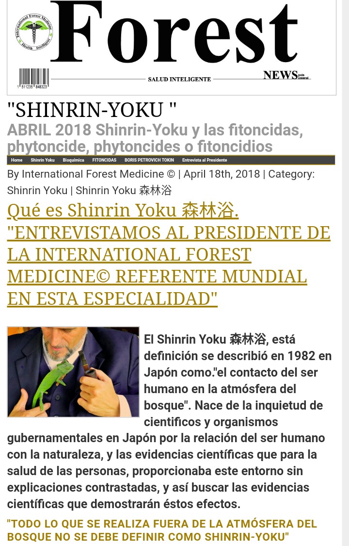 Forest News-Noticias Baños de Bosque-Shinrin Yoku